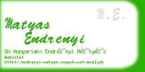 matyas endrenyi business card